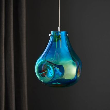 Endon 99791 - Lampadario a sospensione con filo EUROPA 1xE27/10W/230V blu