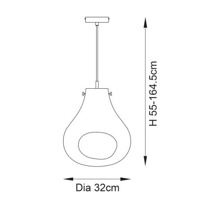 Endon 99791 - Lampadario a sospensione con filo EUROPA 1xE27/10W/230V blu