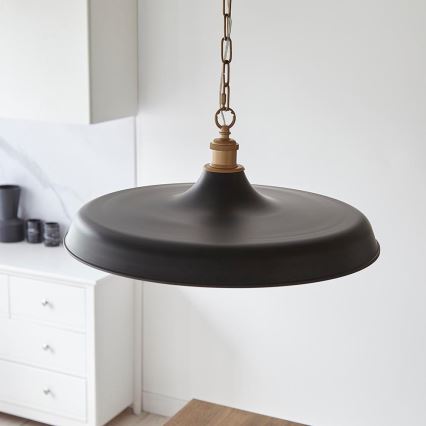 Endon 99998 - Lampadario con catena SABIAN 1xE27/10W/230V nero/oro