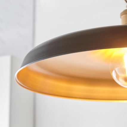 Endon 99998 - Lampadario con catena SABIAN 1xE27/10W/230V nero/oro