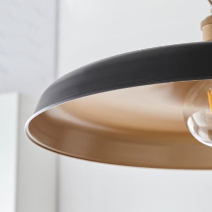 Endon 99998 - Lampadario con catena SABIAN 1xE27/10W/230V nero/oro