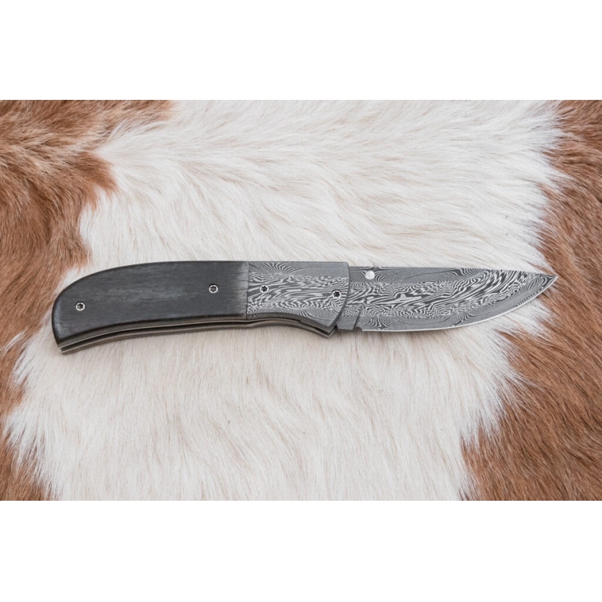 Esclusivo coltello pieghevole in Damasco 8 cm osso di mammut