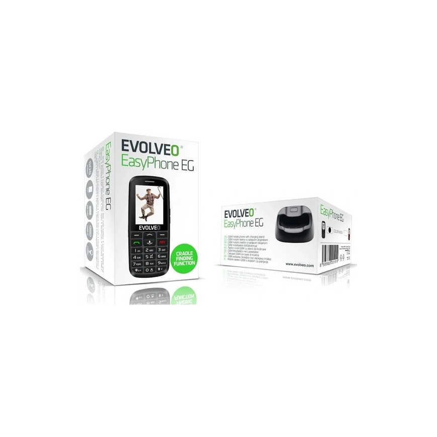 Evolveo - EasyPhone EG 4G telefono cellulare per anziani, nero
