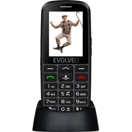 Evolveo - EasyPhone EG, telefono cellulare 4G per anziani, nero