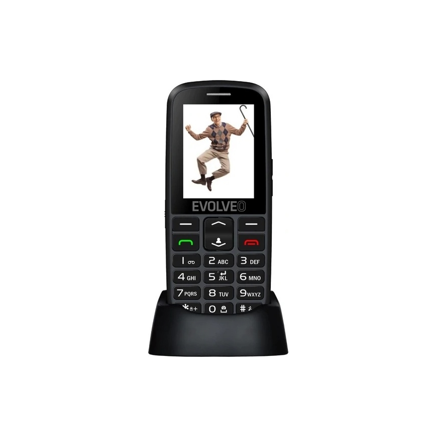 Evolveo - EasyPhone EG, telefono cellulare 4G per anziani, nero