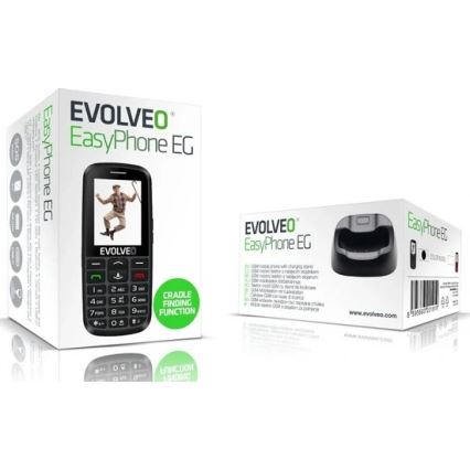 Evolveo - EasyPhone EG, telefono cellulare 4G per anziani, nero