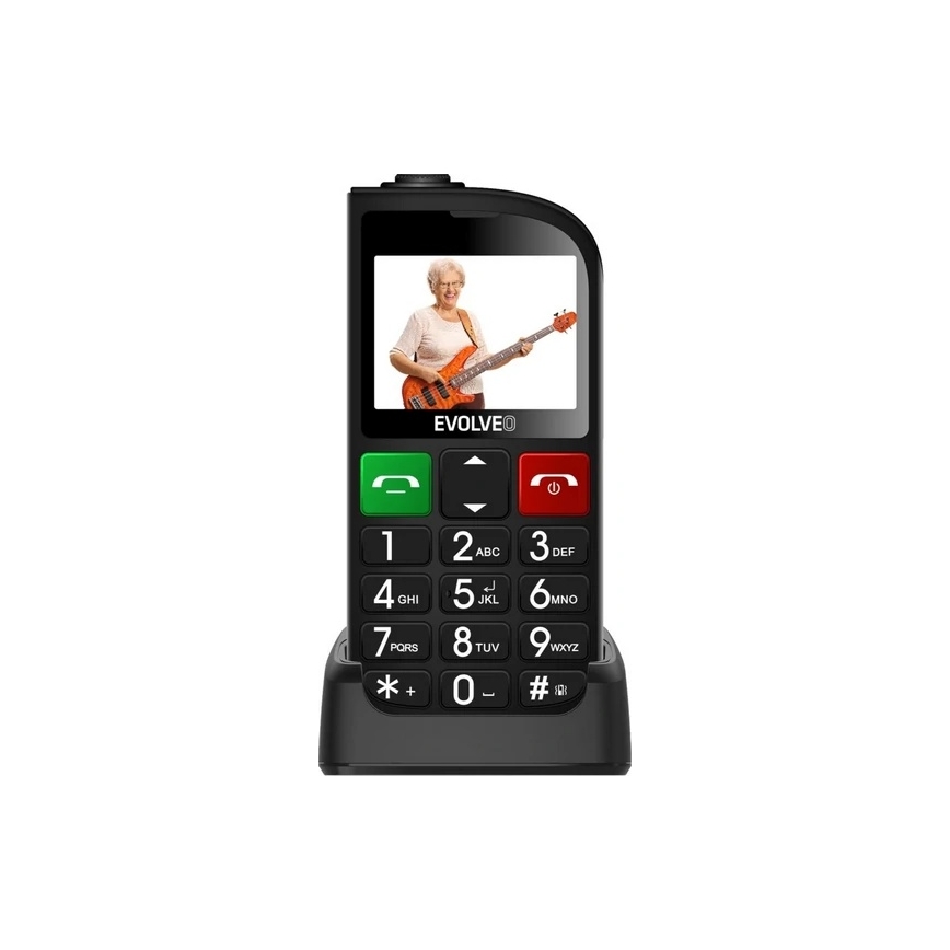 Evolveo - EasyPhone FL, telefono cellulare per anziani, nero