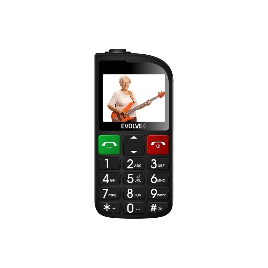 Evolveo - EasyPhone FL, telefono cellulare per anziani, nero