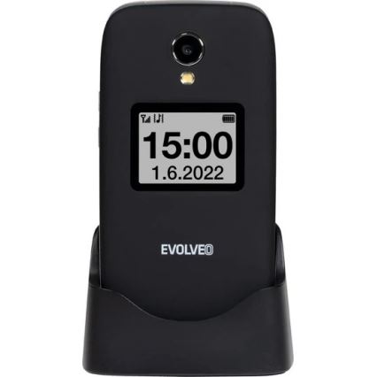 Evolveo - EasyPhone FS telefono cellulare a conchiglia per anziani 2.8 nero