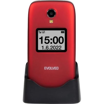 Evolveo - EasyPhone FS telefono cellulare a conchiglia per anziani 2.8 rosso