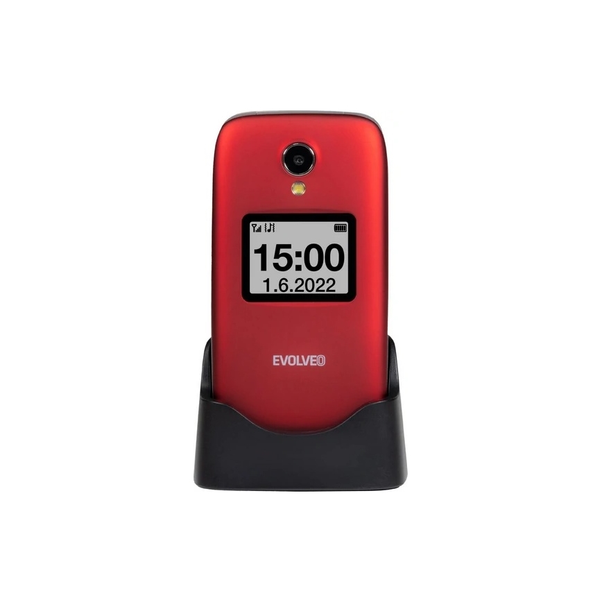 Evolveo - EasyPhone FS telefono cellulare a conchiglia per anziani 2.8 rosso