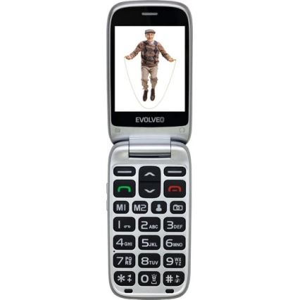 Evolveo - EasyPhone FS telefono cellulare a conchiglia per anziani 2.8 rosso