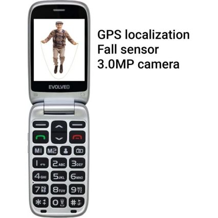 Evolveo - EasyPhone FS telefono cellulare a conchiglia per anziani 2.8 rosso
