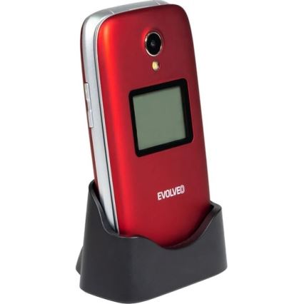 Evolveo - EasyPhone FS telefono cellulare a conchiglia per anziani 2.8 rosso