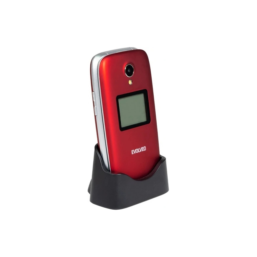 Evolveo - EasyPhone FS telefono cellulare a conchiglia per anziani 2.8 rosso