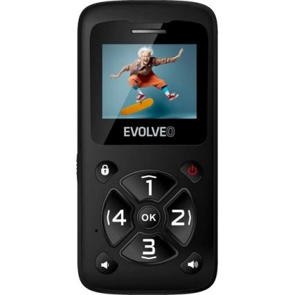 Evolveo - EasyPhone ID, telefono cellulare per anziani, nero