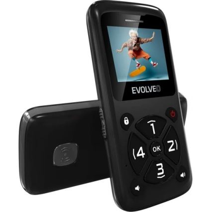 Evolveo - EasyPhone ID, telefono cellulare per anziani, nero