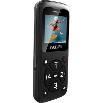Evolveo - EasyPhone ID, telefono cellulare per anziani, nero
