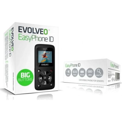 Evolveo - EasyPhone ID telefono per anziani nero