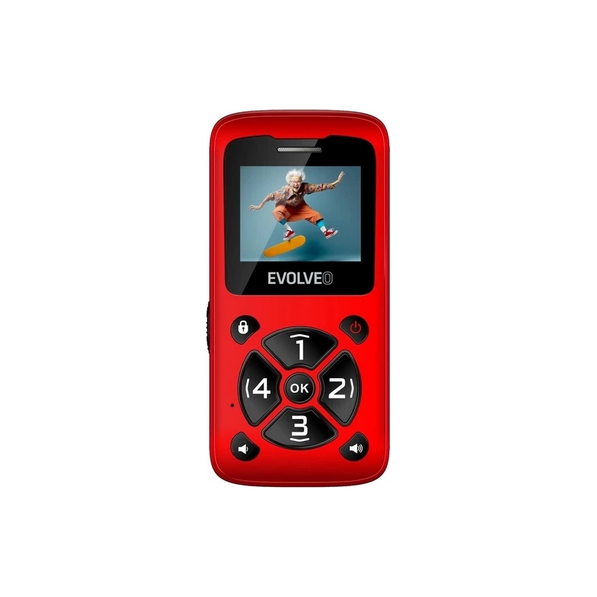 Evolveo - EasyPhone ID telefono per anziani rosso