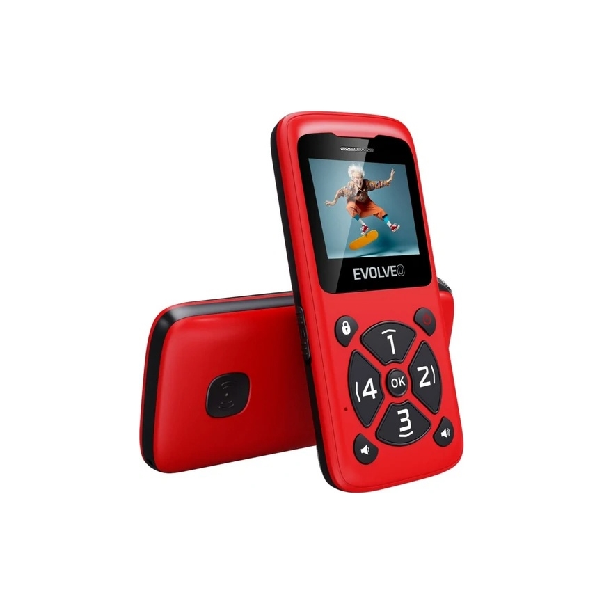 Evolveo - EasyPhone ID telefono per anziani rosso