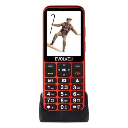 Evolveo - EasyPhone LT 4G telefono cellulare per anziani rosso