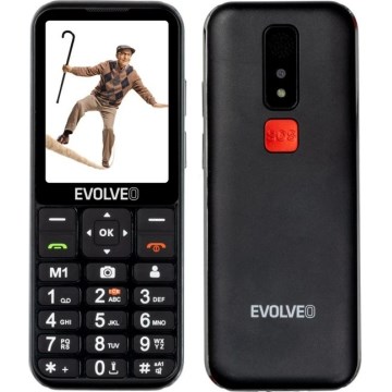 Evolveo - EasyPhone LT, telefono cellulare 4G per anziani, nero
