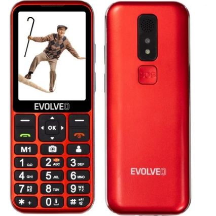 Evolveo - EasyPhone LT, telefono cellulare 4G per anziani, rosso