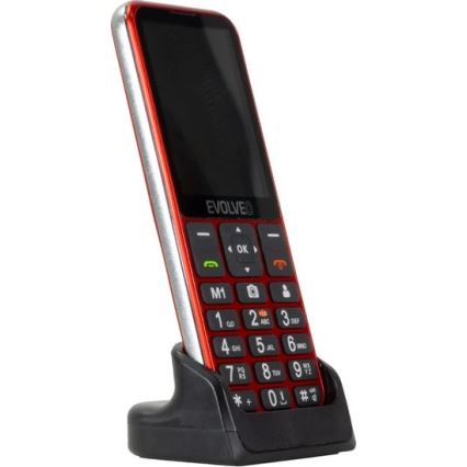 Evolveo - EasyPhone LT, telefono cellulare 4G per anziani, rosso