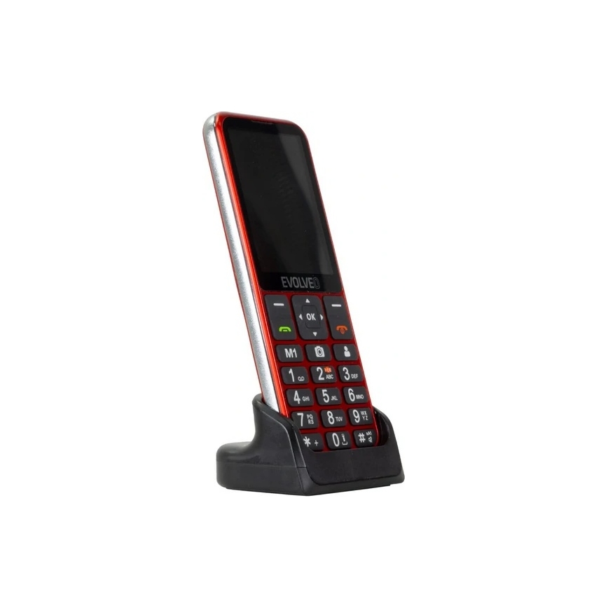 Evolveo - EasyPhone LT, telefono cellulare 4G per anziani, rosso