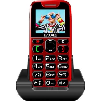 Evolveo - EasyPhone, telefono per anziani, rosso