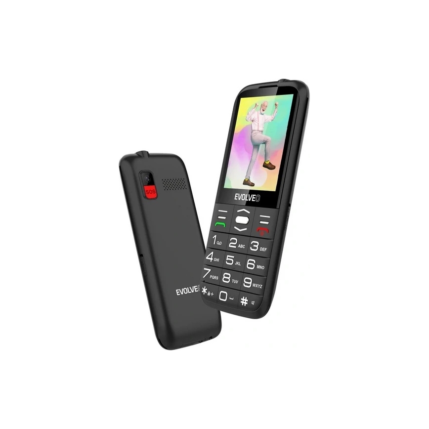 Evolveo - EasyPhone XO, telefono cellulare per anziani, nero