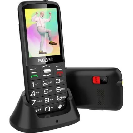 Evolveo - EasyPhone XO, telefono cellulare per anziani, nero