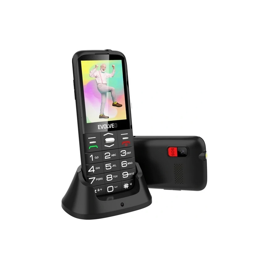 Evolveo - EasyPhone XO, telefono cellulare per anziani, nero
