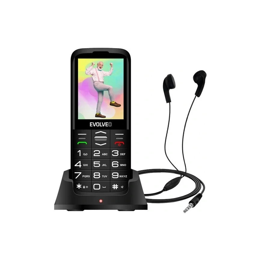 Evolveo - EasyPhone XO telefono per anziani, nero