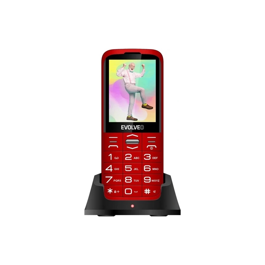 Evolveo - EasyPhone XO, telefono per anziani, rosso