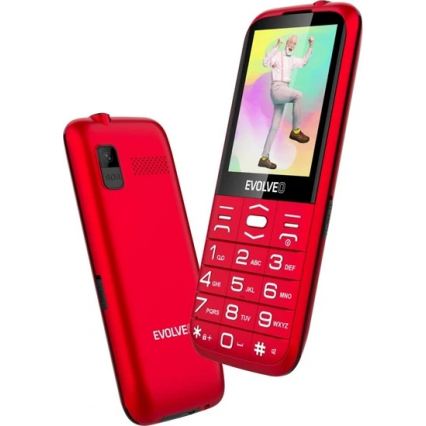 Evolveo - EasyPhone XO, telefono per anziani, rosso
