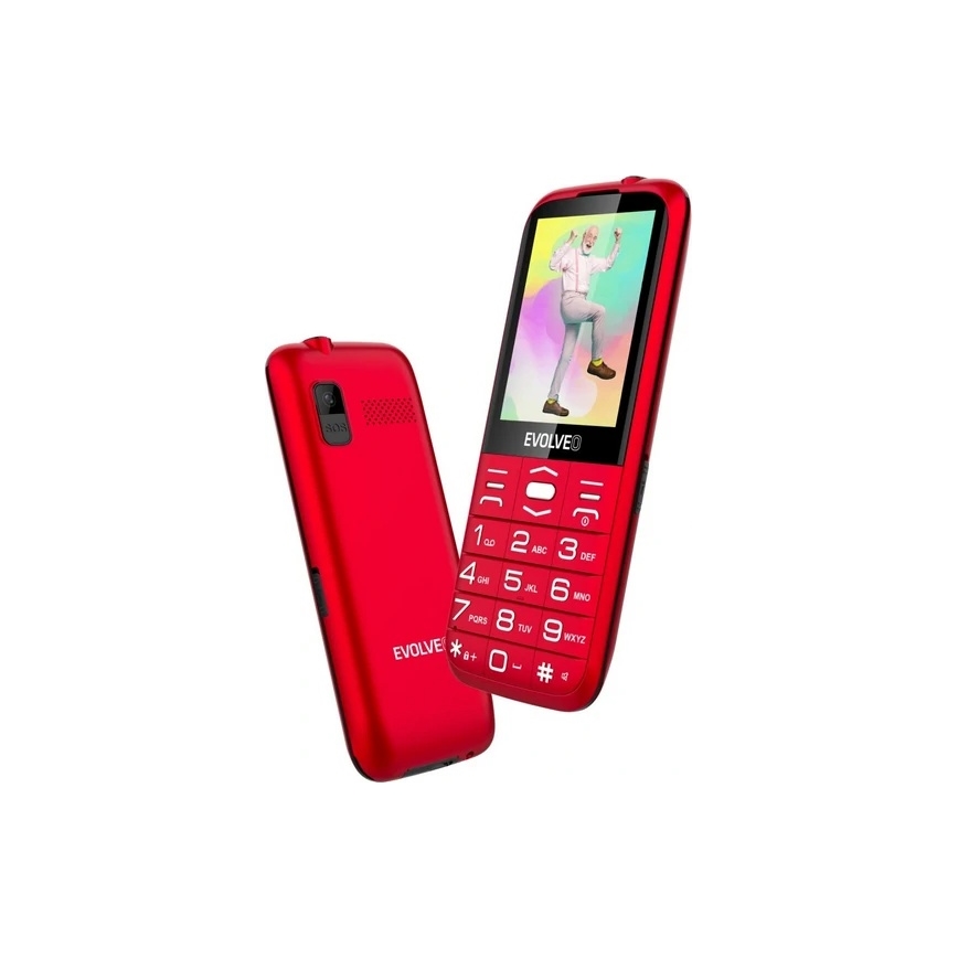 Evolveo - EasyPhone XO, telefono per anziani, rosso