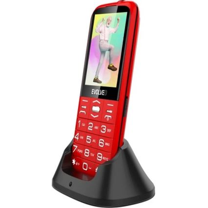 Evolveo - EasyPhone XO, telefono per anziani, rosso
