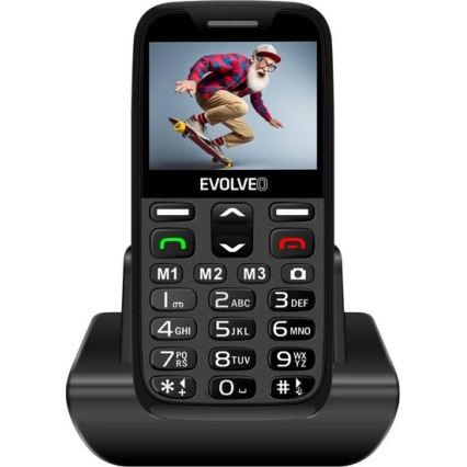 Evolveo - EasyPhone XR 2G, telefono cellulare per anziani, nero