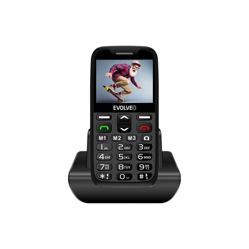 Evolveo - EasyPhone XR 2G, telefono cellulare per anziani, nero