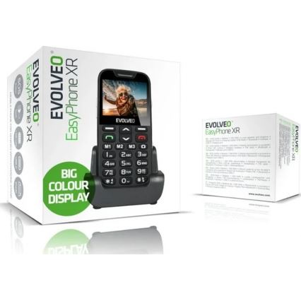 Evolveo - EasyPhone XR 2G, telefono cellulare per anziani, nero