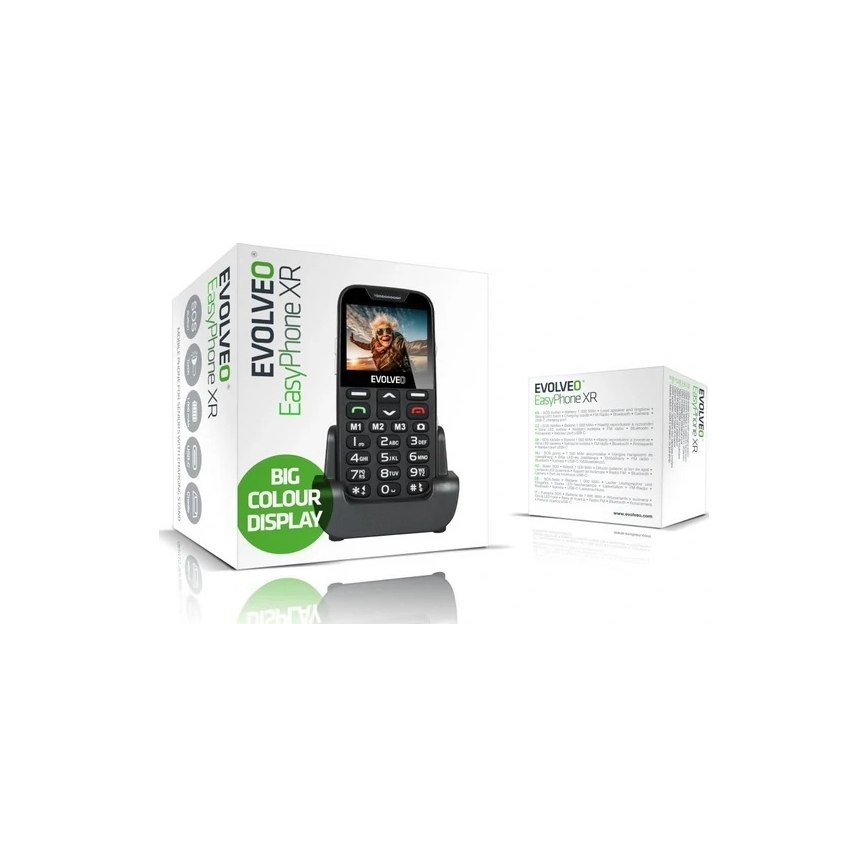Evolveo - EasyPhone XR 4G, telefono cellulare per anziani, nero