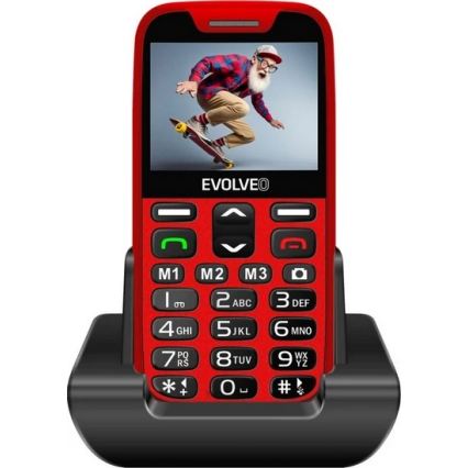 Evolveo - EasyPhone XR 4G telefono cellulare per anziani, rosso