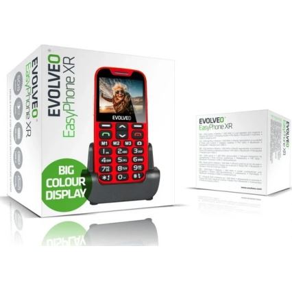 Evolveo - EasyPhone XR 4G telefono cellulare per anziani, rosso