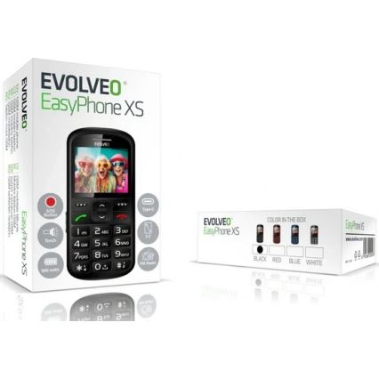 Evolveo - EasyPhone XS cellulare per anziani, nero