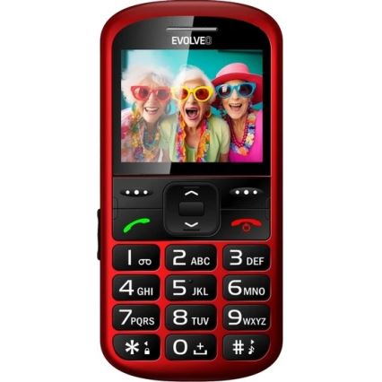 Evolveo - EasyPhone XS, cellulare per anziani, rosso