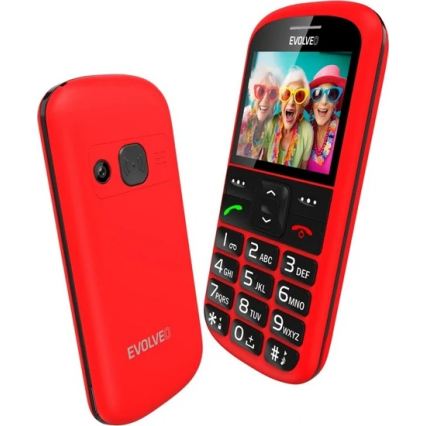 Evolveo - EasyPhone XS, cellulare per anziani, rosso