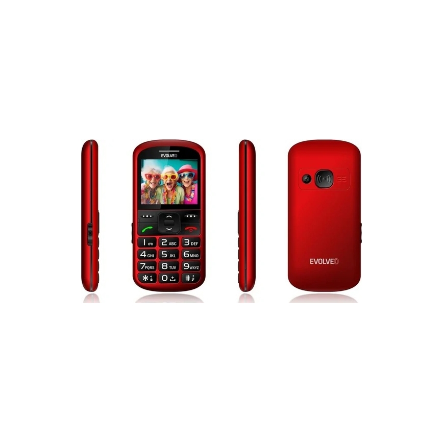 Evolveo - EasyPhone XS, cellulare per anziani, rosso