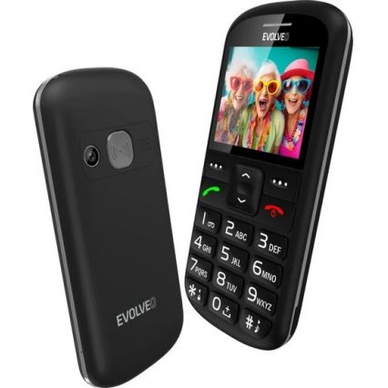 Evolveo - EasyPhone XS, telefono per anziani, nero
